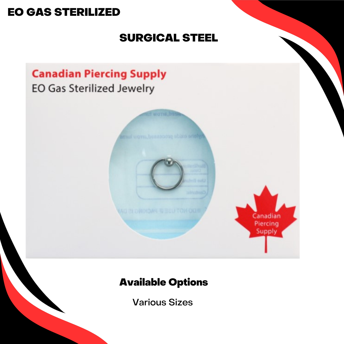 Pre-Sterilized Surgical Steel Captive Bead Ring - CLEARANCE