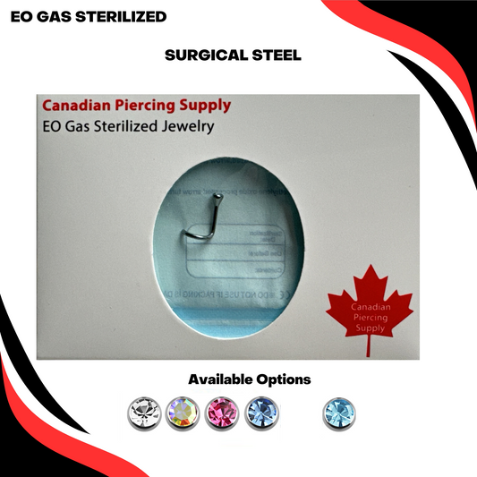 Pre-Sterilized Surgical Steel 18G Nostril Screws with Martini Crystal Top - CLEARANCE