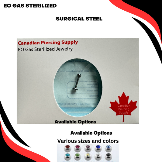 Pre-Sterilized Surgical Steel Labrets with External Thread CZ Ball