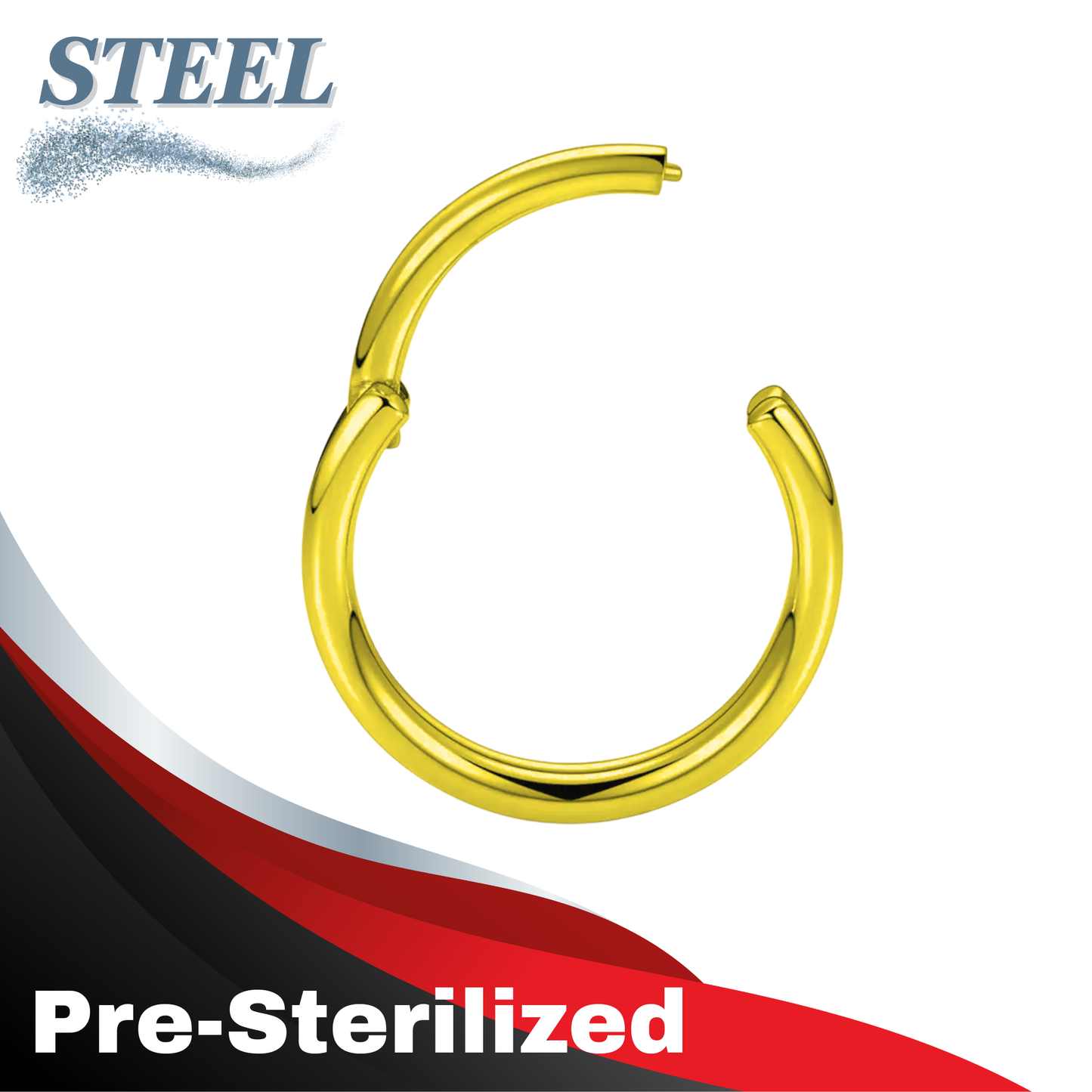 Pre-Sterilized Surgical Steel Hinged Rings - (CLEARANCE)