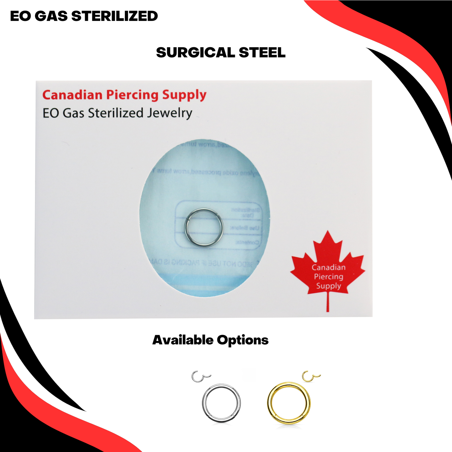Pre-Sterilized Surgical Steel Hinged Rings - (CLEARANCE)