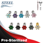 Lovisa - Pre-Sterilized Surgical Steel Internally Threaded Labret w/ CZ Set Flower Top