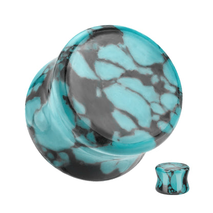 Stone Plug, Double Flare w/ Stone & Semi-Precious