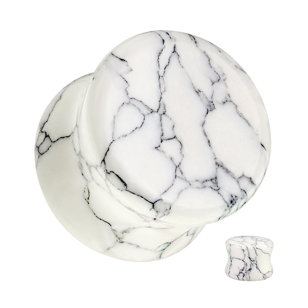 Stone Plug, Double Flare w/ Stone & Semi-Precious