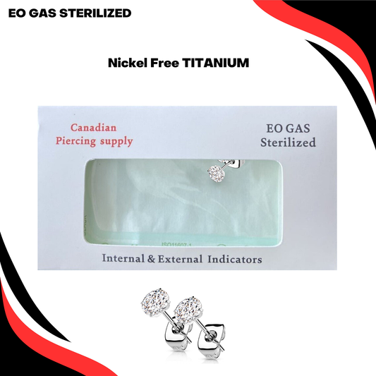 Pre-Sterilized Titanium Prong Set CZ Earrings