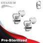 Pre-Sterilized Titanium Heart Earrings (Titanium Backs)