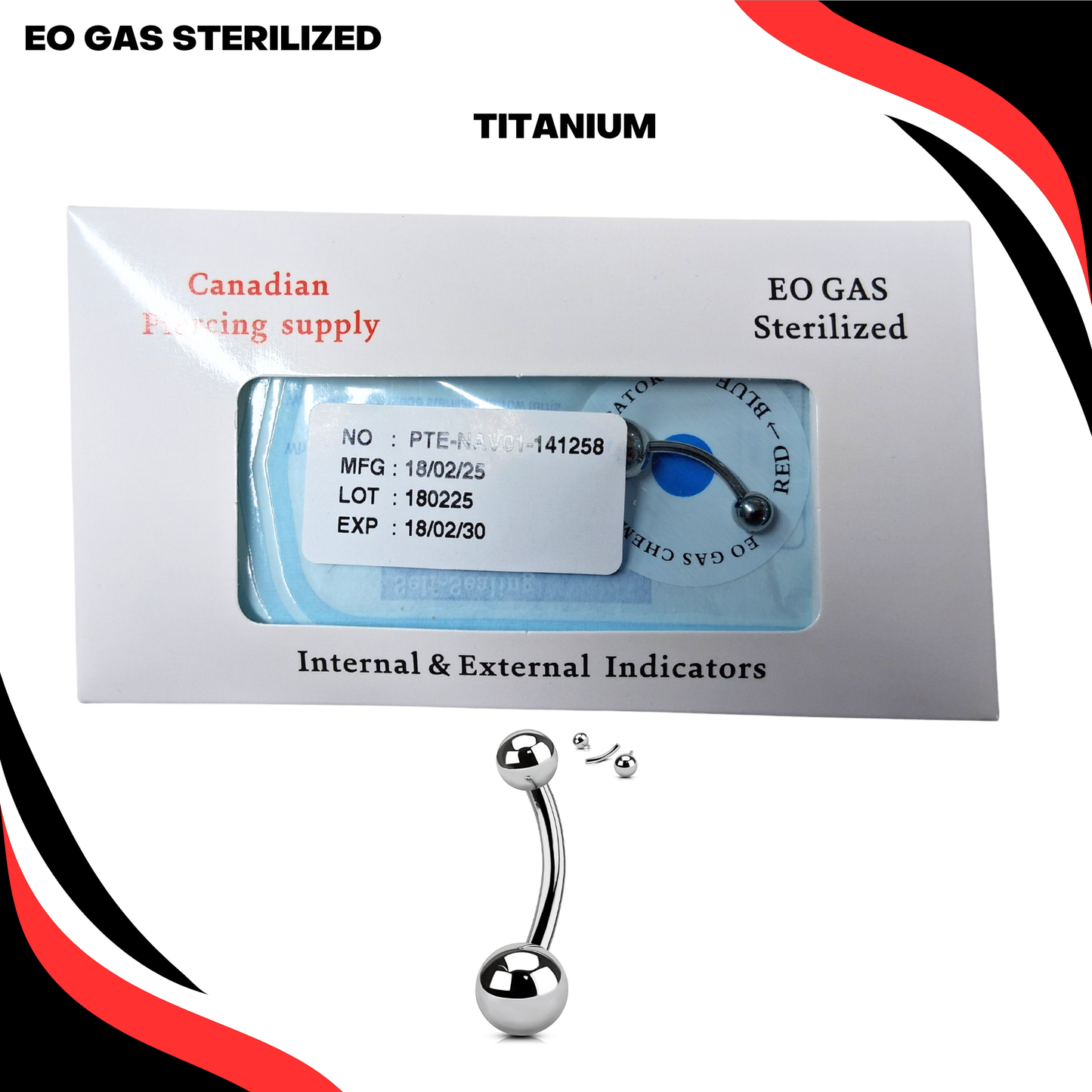 Pre-Sterilized Titanium Externally Threaded Belly Banana - (CLEARANCE)