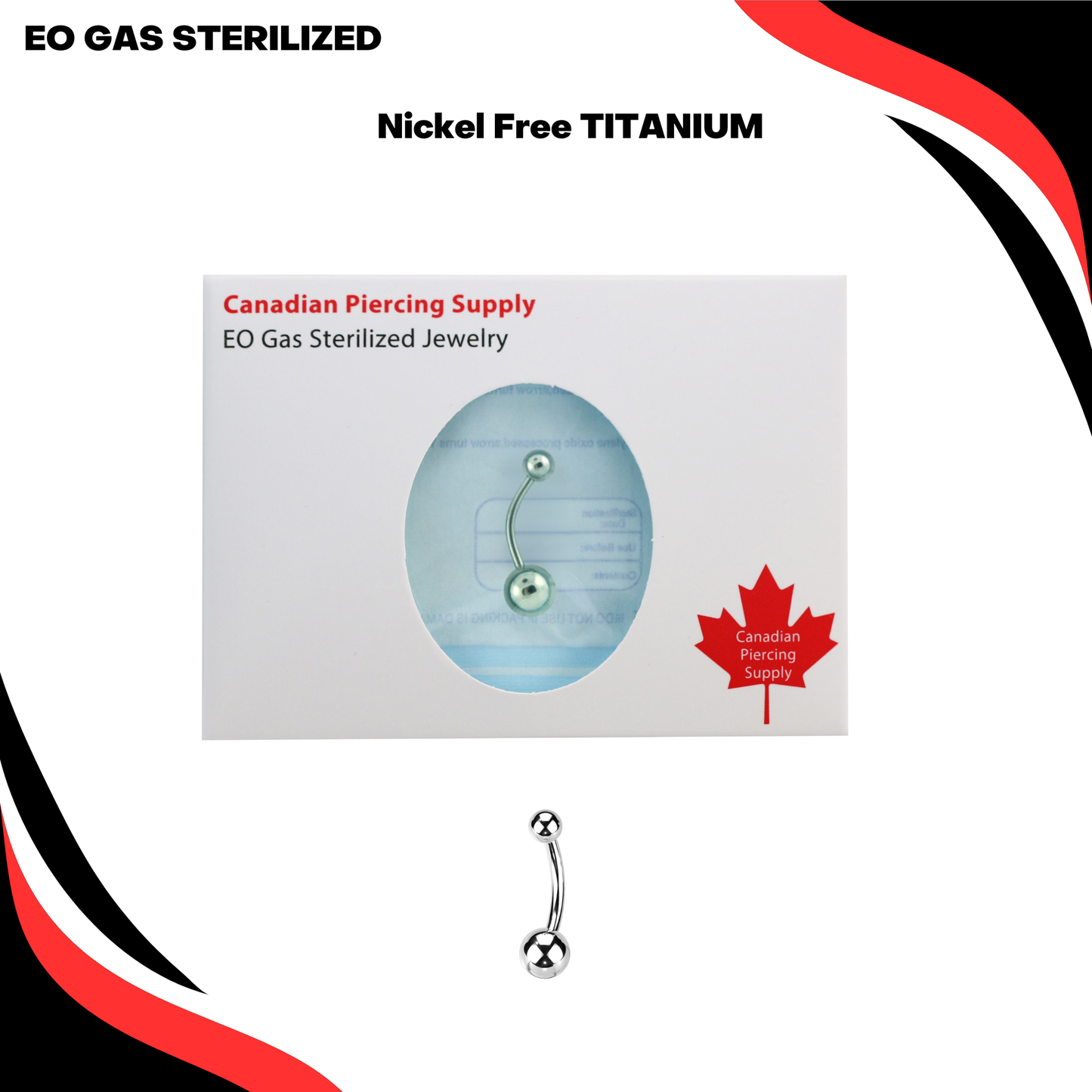 Pre-Sterilized Titanium Externally Threaded Belly Banana - (CLEARANCE)