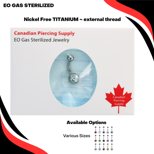 Pre-Sterilized Titanium Double Gem Belly Banana External Thread