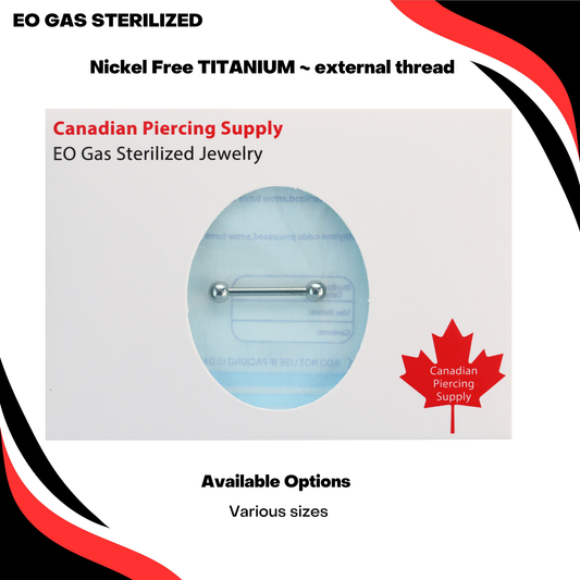 Pre-Sterilized Titanium External Thread Straight Barbell