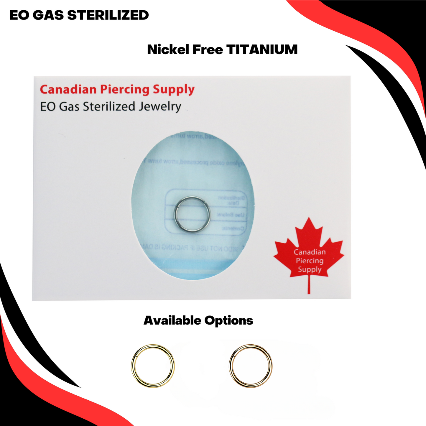 Pre-Sterilized Colored Titanium Hinged Rings - Coloured (CLEARANCE)