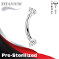 Pre-Sterilized Titanium Internally Threaded Curved Barbells w/ Prong Gem Ends