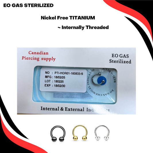 Pre-Sterilized Titanium Solid Circular Barbell/Horseshoe Internally Threaded