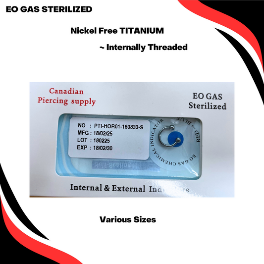 Pre-Sterilized Titanium Solid Circular Barbell/Horseshoe Internally Threaded
