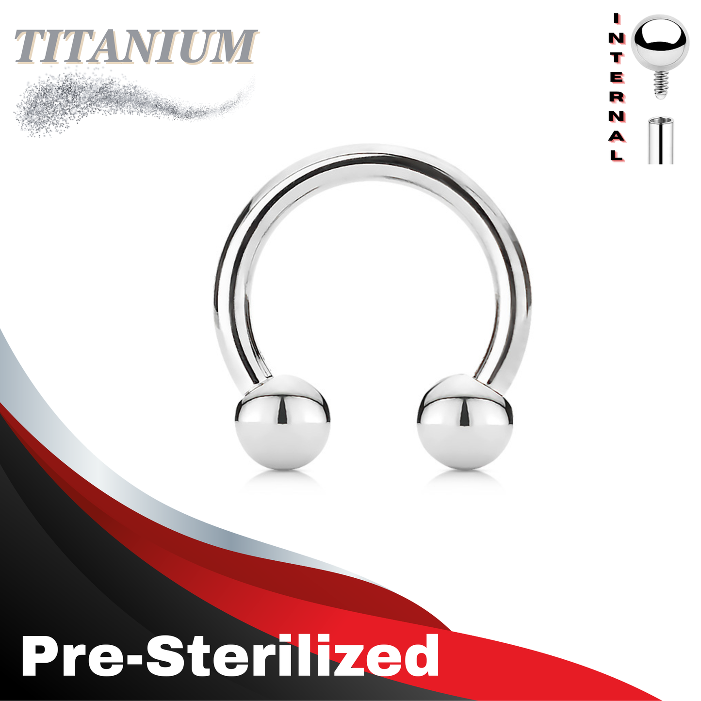 Pre-Sterilized Titanium Internally Threaded Horseshoe