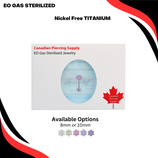Pre-Sterilized Titanium CZ Flower Internally Threaded Labret