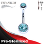 Pre-Sterilized Titanium Double Gem Belly Banana Internal Thread - (CLEARANCE)