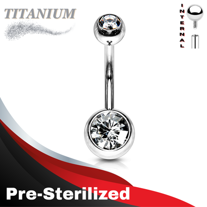 Pre-Sterilized Titanium Double Gem Belly Banana Internal Thread - (CLEARANCE)