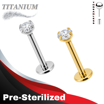 Lovisa - Pre-Sterilized Titanium Threadless Prong 2pc Labret for Ears
