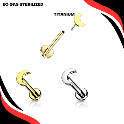 Pre-Sterilized Titanium Threadless 4mm Moon Labret Combo