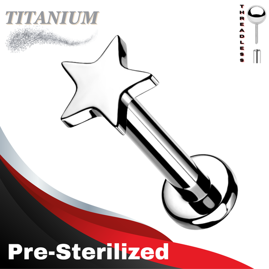 Pre-Sterilized Titanium Threadless 4mm Star Labret Combo
