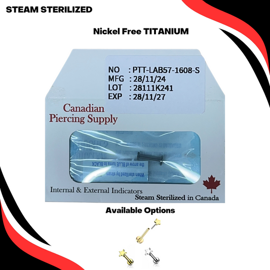 Pre-Sterilized Titanium Threadless 4mm Star Labret Combo