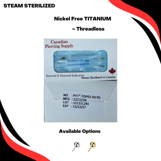 Pre-Sterilized Titanium Threadless 3mm Plain Ball (Top Only)