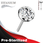Pre-Sterilized Titanium Threadless Bezel Gem (Top Only)