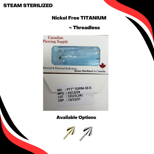 Pre-Sterilized Titanium Threadless 3mm Spike Top (Top Only)