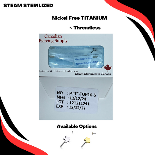 Pre-Sterilized Titanium Threadless 4mm Star (Top Only)