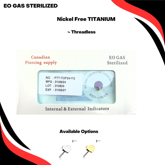 Pre-Sterilized Titanium Threadless 4mm Heart (Top Only)