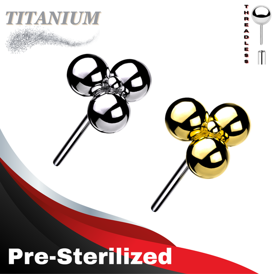 Lovisa - Pre-Sterilized Titanium Threadless Triangular 3 Ball Cluster (Top Only)