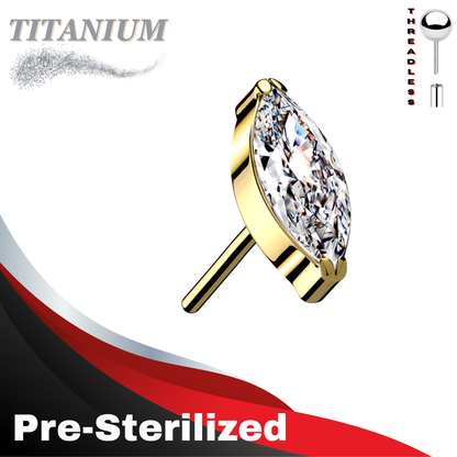 Lovisa - Pre-Sterilized Titanium Threadless Single Marquise CZ (Top Only)