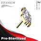 Lovisa - Pre-Sterilized Titanium Threadless Single Marquise CZ (Top Only)