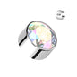 Titanium Internally Threaded Premium Round Bezel Gem (Top Only)