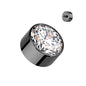 Titanium Internally Threaded Premium Round Bezel Gem (Top Only)