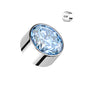 Titanium Internally Threaded Premium Round Bezel Gem (Top Only)