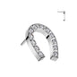 Surgical Steel Threadless CNC CZ Paved Horseshoe (Top Only)