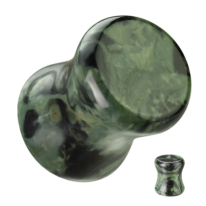 Stone Plug, Double Flare w/ Stone & Semi-Precious