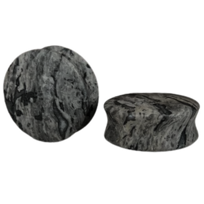 Stone Plug, Double Flare w/ Stone & Semi-Precious