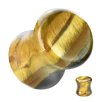 Stone Plug, Double Flare w/ Stone & Semi-Precious