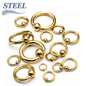 Surgical Steel Captive Bead Ring 20G-14G - Gold Ion Plating