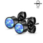 Surgical Steel Opal Bezel Set CZ Earrings  (CLEARANCE)