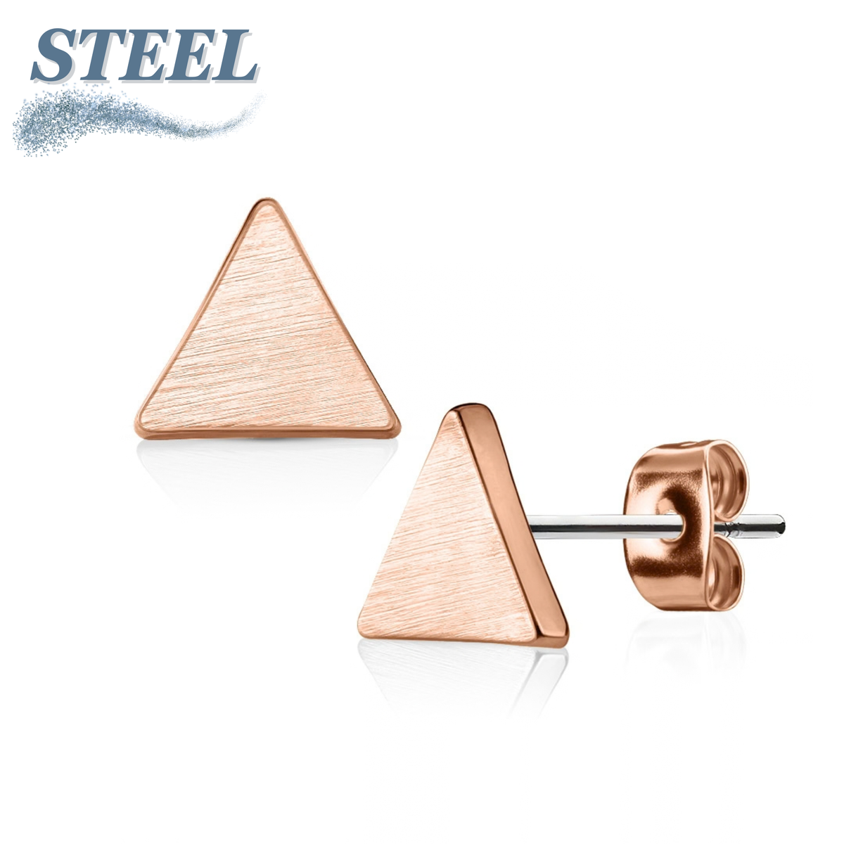 Surgical Steel/Brass Earrings Solid Triangle