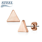 Surgical Steel/Brass Earrings Solid Triangle