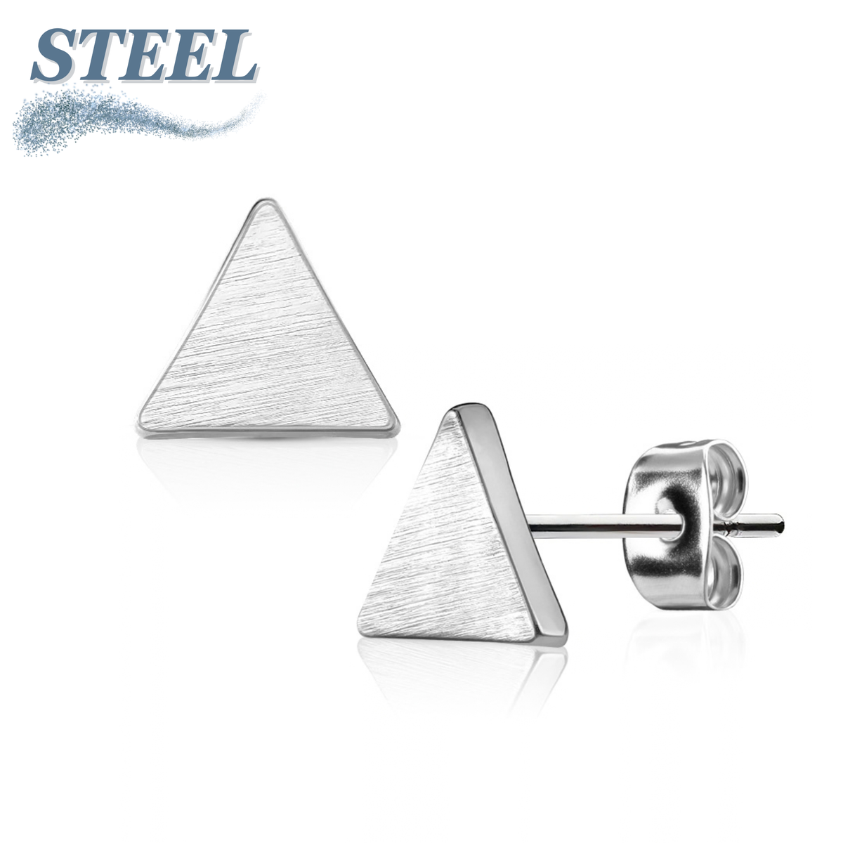Surgical Steel/Brass Earrings Solid Triangle