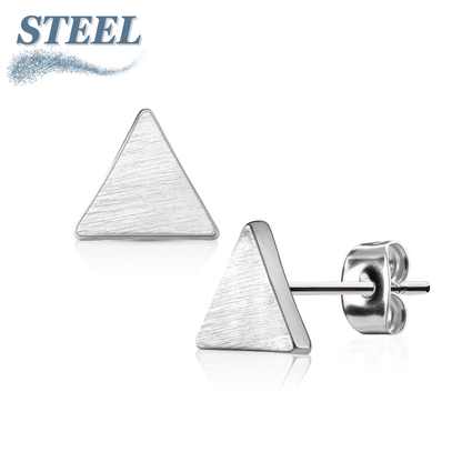 Surgical Steel/Brass Earrings Solid Triangle