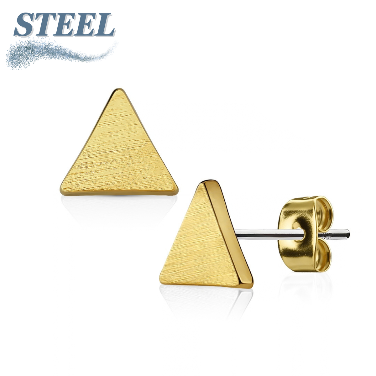 Surgical Steel/Brass Earrings Solid Triangle