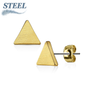 Surgical Steel/Brass Earrings Solid Triangle