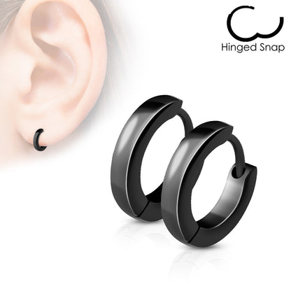 Surgical Steel Hinged Huggie Dome Hoop Earrings